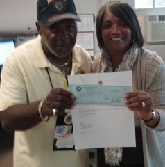 Mr.Brown from Hampton AMVETS presenting check